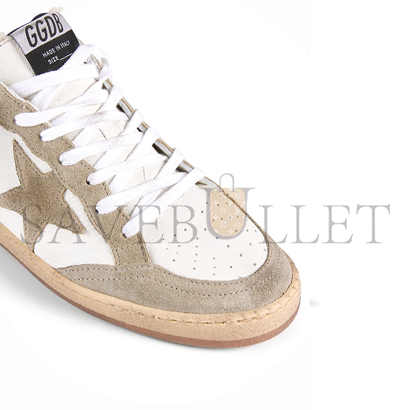 g01den G003e ball star leather and suede sneakers with shearling lining